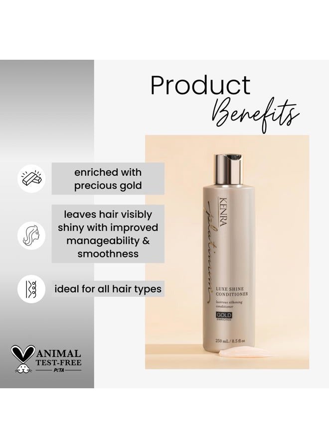 Kenra Platinum Luxe Shine Shampoo/Conditioner | Gold Enriched | All Hair Types | 8.5 fl. Oz (Set) - Image 3